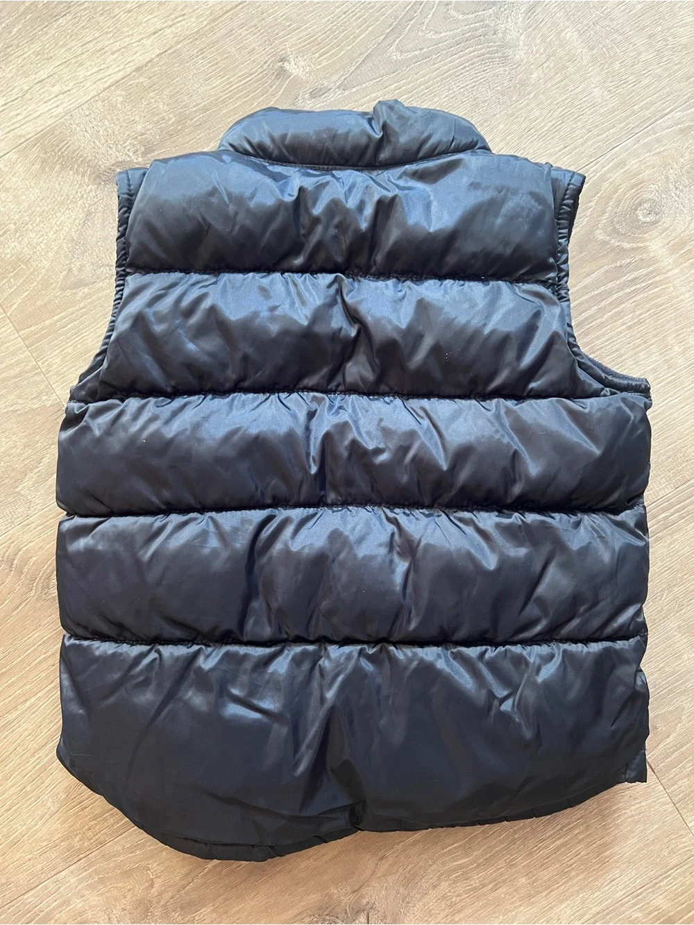 OLD NAVY Navy Blue Quilted Puffer Vest Pockets Full Zip Fleece Lined Cozy
